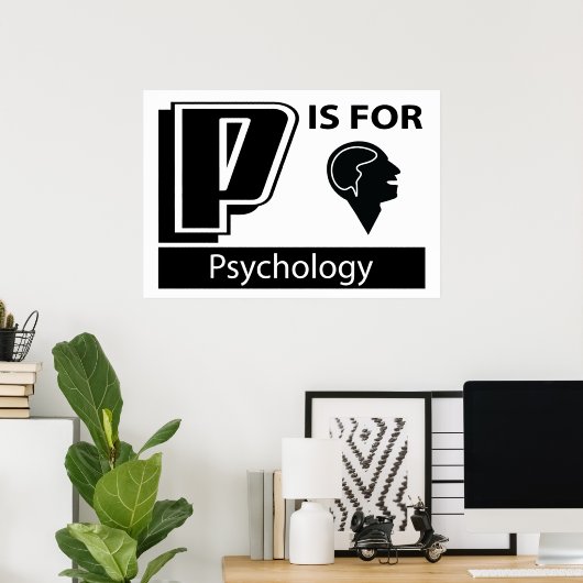 P is voor psychologie poster (Thuiskantoor)