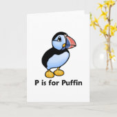 P is voor Puffin Kaart (Gele Bloem)