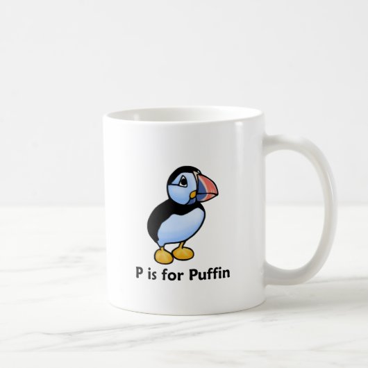 P is voor Puffin Koffiemok (Rechts)