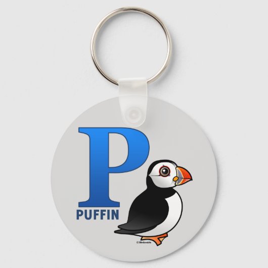 P is voor Puffin Sleutelhanger (Voorkant)