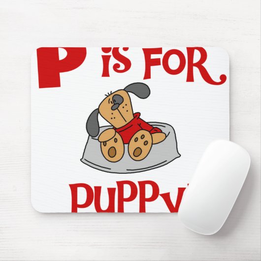 P is voor Puppy Muismat (Met muis)