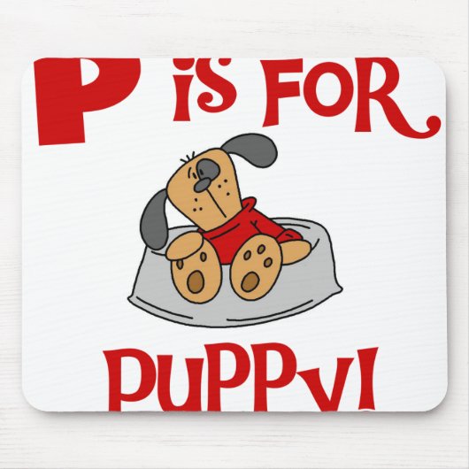 P is voor Puppy Muismat (Voorkant)