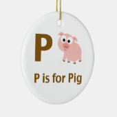 P is voor Varkens Keramisch Ornament (Rechts)