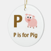 P is voor Varkens Keramisch Ornament (Links)