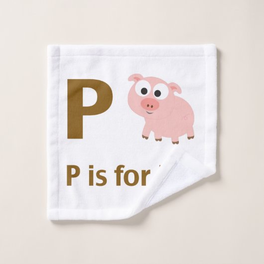 P is voor Varkens Washandje (Wasdoekje)