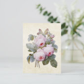 P.J. Redoute Bourbon Roos Floral Briefkaart (Staand voorkant)