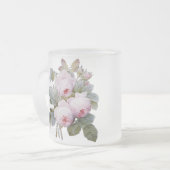 P.J. Redoute Bourbon Rose Bouquet Matglas Koffiemok (Voorkant links)