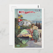 P.L.M. Alger Vintage Poster 1898 Briefkaart (Voorkant / Achterkant)