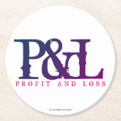"P&L" RONDE KARTONNEN ONDERZETTER (Voorkant)