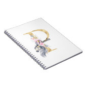P letter gepersonaliseerde naam monogram met paard notitieboek (Rechterzijde)