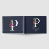P Letter Initiaal Monogram Bloemen Naam Bruiloft Gastenboek (Volledig)