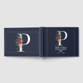 P Letter Initiële Monogram Bloem Naam Bruiloft Gastenboek (Volledig)