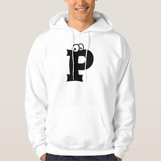 P, letter met oogballen hoodie (Voorkant)