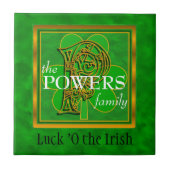 P "Luck of the Irish" Family Custom Monogram Tegel Tegeltje (Voorkant)