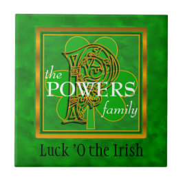 P "Luck of the Irish" Family Custom Monogram Tegel Tegeltje