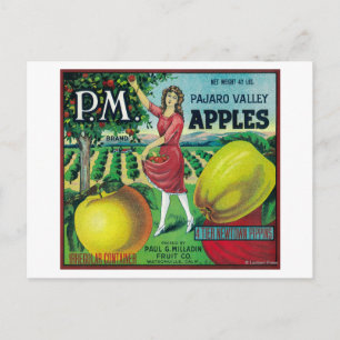 P.M. Apple Crate LabelWatsonville, CA Briefkaart