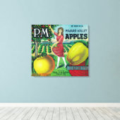 P.M. Apple Crate LabelWatsonville, CA Canvas Afdruk (Insitu (Houten vloer))