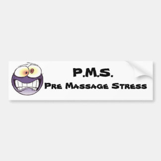 P.M.S. Bumpersticker voor bloeddruk vóór massage