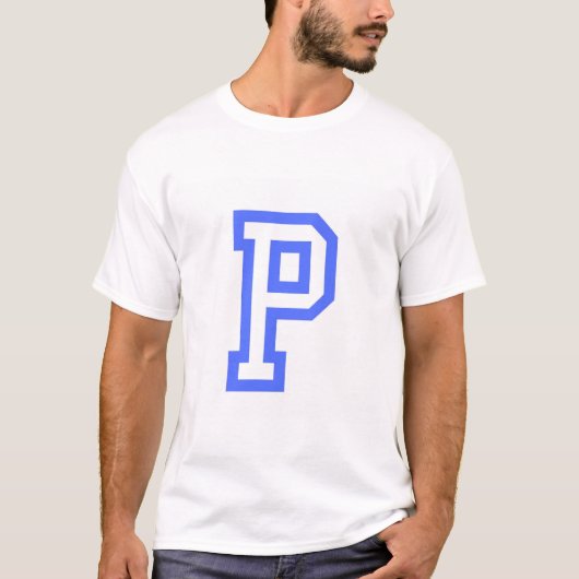 P Mannen Basic T-shirt (Voorkant)