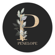 P Monogram Floral Aangepast