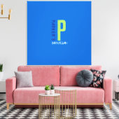 P Monogram Initiaal Bar Bat Mitzvah Inlogbord Canvas Afdruk (Insitu (Woonkamer))