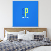 P Monogram Initiaal Bar Bat Mitzvah Inlogbord Canvas Afdruk (Insitu (Slaapkamer))