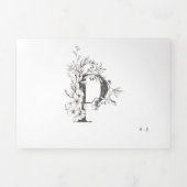 'P' Monogram mooi geborsteld Floral Wedding Drieluik Uitnodiging (Cover)