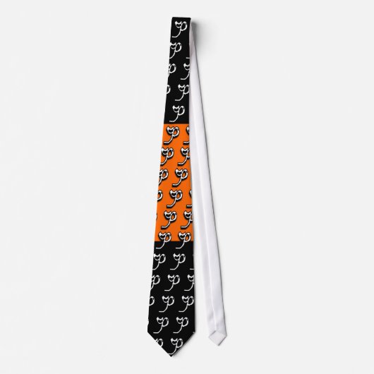 P Monogram Oranje & Zwarte Das (Voorkant)