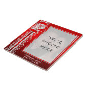 P Monogram "White Lace on Red" met foto — Tegel Tegeltje (Zijkant)