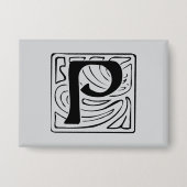 P Monogramm schwarz Button (Voorkant)