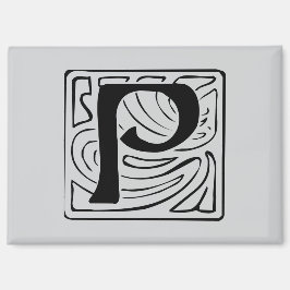 P Monogramm schwarz Magneet