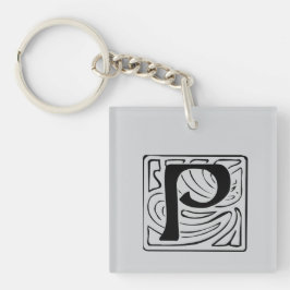 P Monogramm schwarz Sleutelhanger