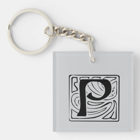 P Monogramm schwarz Sleutelhanger (voorkant)