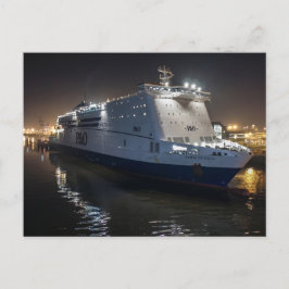 P&O Pride of Hull-veerboot 's nachts Briefkaart