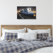 P&O Pride of Hull-veerboot 's nachts Canvas Afdruk (Insitu (Slaapkamer))