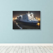 P&O Pride of Hull-veerboot 's nachts Canvas Afdruk (Insitu (Houten vloer))