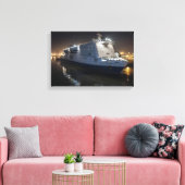 P&O Pride of Hull-veerboot 's nachts Canvas Afdruk (Insitu (Woonkamer))