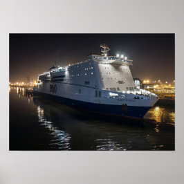 P&O Pride of Hull-veerboot 's nachts Poster
