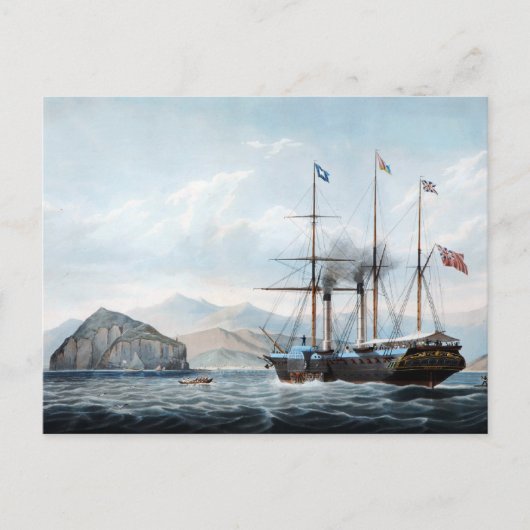 P&O stoomschip Bentinck 1844 Briefkaart (Voorkant)