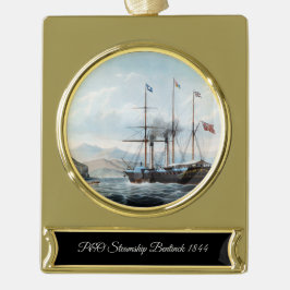 P&O stoomschip Bentinck 1844 Verguld Banner Ornament