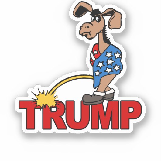 P ON TRUMP - Democraten - Anti-Trump Design - Po Sticker (Voorkant)