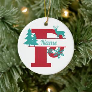 P Ornament voor kerstfeestdagen met Initiaal op mo