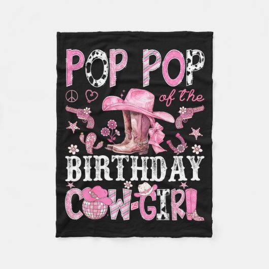 P P Of The Birthday Cow-girl Nk Disco Rodeo P P Fleece Deken (Voorkant)