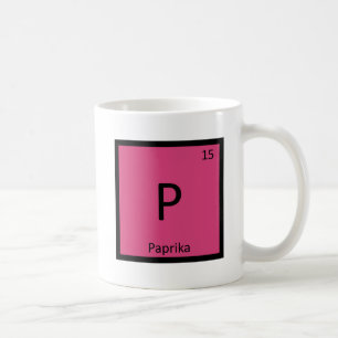 P - Paprika Kruiden Chemie Periodiek Systeem Symbo Koffiemok