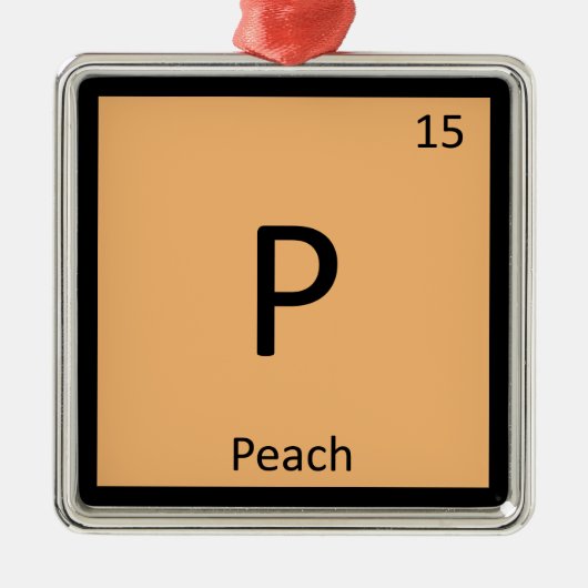 P - Periodieke tabelsymbool voor de kledingindustr Metalen Ornament (Voorkant)