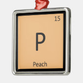 P - Periodieke tabelsymbool voor de kledingindustr Metalen Ornament (Links)