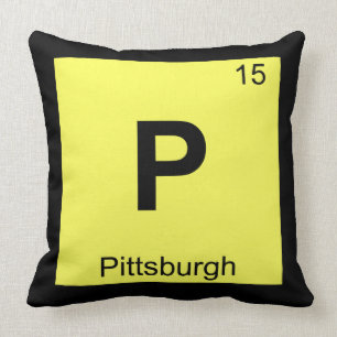 P - Pittsburgh Pennsylvania Chemistry Symbol Kussen