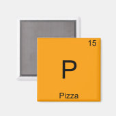 P - Pizza Funny Chemistry Element Symbol T-Shirt Magneet (Voorkant / Achterkant)