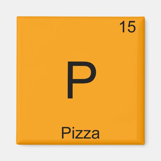 P - Pizza Funny Chemistry Element Symbol T-Shirt Magneet (Voorkant)