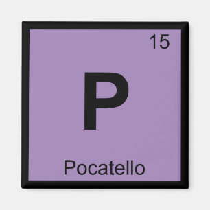 P - Pocatello Stad Idaho Chemie Periodiek Systeem Magneet